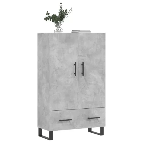  betonszürke szerelt fa magasszekrény 69,5 x 31 x 115 cm