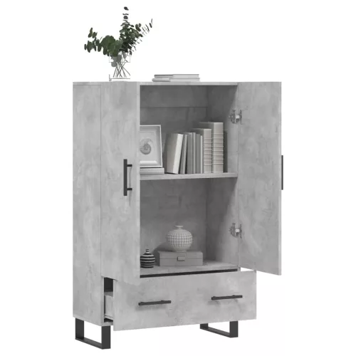  betonszürke szerelt fa magasszekrény 69,5 x 31 x 115 cm