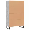  betonszürke szerelt fa magasszekrény 69,5 x 31 x 115 cm