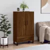 barna tölgyszínű szerelt fa magasszekrény 69,5 x 31 x 115 cm