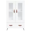  fehér szerelt fa magasszekrény 69,5 x 31 x 115 cm