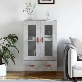  betonszürke szerelt fa magasszekrény 69,5 x 31 x 115 cm