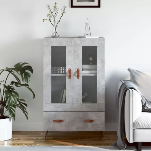  betonszürke szerelt fa magasszekrény 69,5 x 31 x 115 cm
