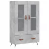  betonszürke szerelt fa magasszekrény 69,5 x 31 x 115 cm