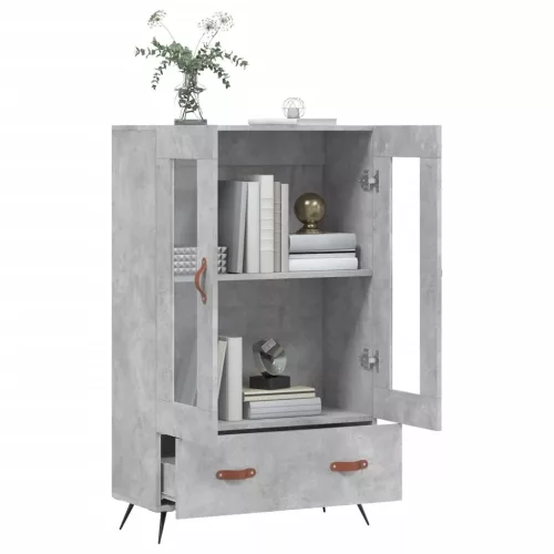 betonszürke szerelt fa magasszekrény 69,5 x 31 x 115 cm