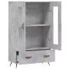  betonszürke szerelt fa magasszekrény 69,5 x 31 x 115 cm
