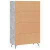  betonszürke szerelt fa magasszekrény 69,5 x 31 x 115 cm