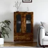  füstös tölgy színű szerelt fa magasszekrény 69,5 x 31 x 115 cm