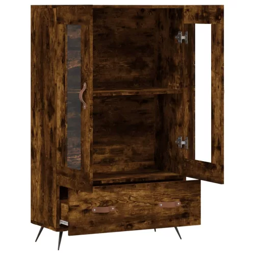  füstös tölgy színű szerelt fa magasszekrény 69,5 x 31 x 115 cm