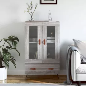  szürke sonoma szerelt fa magasszekrény 69,5 x 31 x 115 cm