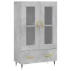  betonszürke szerelt fa magasszekrény 69,5 x 31 x 115 cm