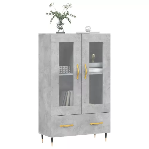  betonszürke szerelt fa magasszekrény 69,5 x 31 x 115 cm