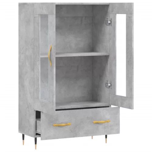  betonszürke szerelt fa magasszekrény 69,5 x 31 x 115 cm