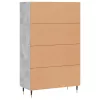  betonszürke szerelt fa magasszekrény 69,5 x 31 x 115 cm