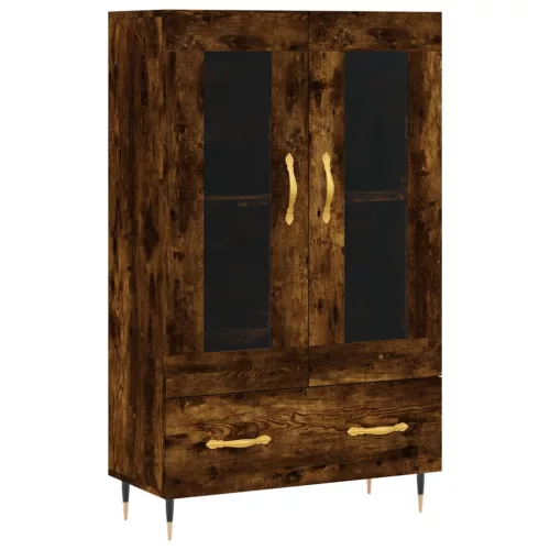  füstös tölgy színű szerelt fa magasszekrény 69,5 x 31 x 115 cm