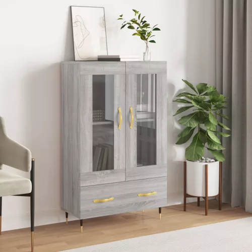  szürke sonoma szerelt fa magasszekrény 69,5 x 31 x 115 cm