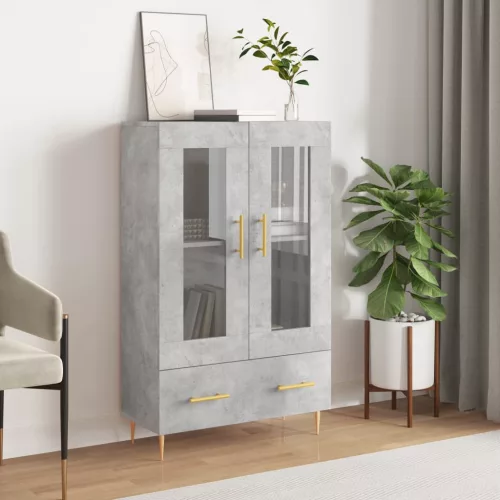  betonszürke szerelt fa magasszekrény 69,5 x 31 x 115 cm