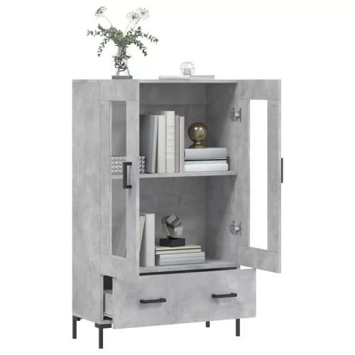  betonszürke szerelt fa magasszekrény 69,5 x 31 x 115 cm