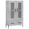  betonszürke szerelt fa magasszekrény 69,5 x 31 x 115 cm