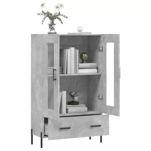  betonszürke szerelt fa magasszekrény 69,5 x 31 x 115 cm