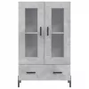  betonszürke szerelt fa magasszekrény 69,5 x 31 x 115 cm