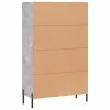  betonszürke szerelt fa magasszekrény 69,5 x 31 x 115 cm