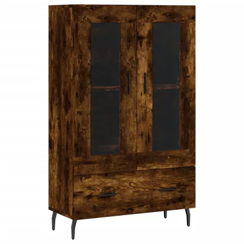  füstös tölgy színű szerelt fa magasszekrény 69,5 x 31 x 115 cm