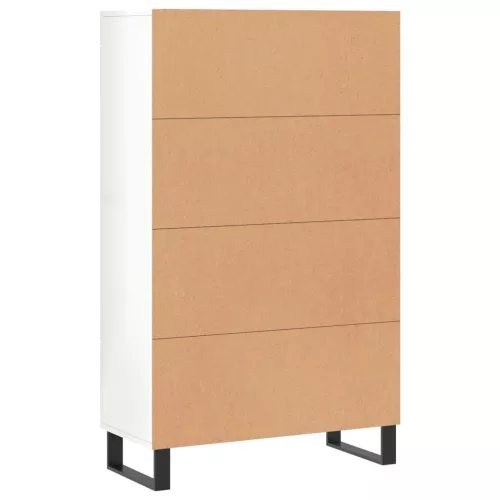  magasfényű fehér szerelt fa magasszekrény 69,5 x 31 x 115 cm
