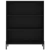 fekete szerelt fa polcos szekrény 69,5 x 32,5 x 90 cm