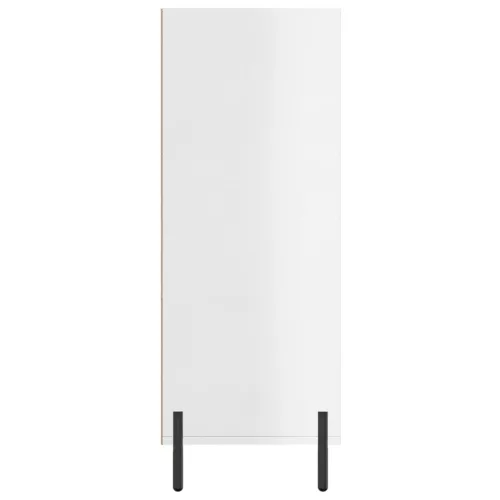  magasfényű fehér szerelt fa polcos szekrény 69,5 x 32,5 x 90 cm