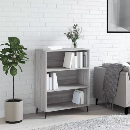  szürke sonoma színű szerelt fa polcos szekrény 69,5x32,5x90 cm