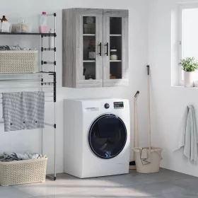  szürke sonoma színű fali szekrény 69,5x34x90 cm