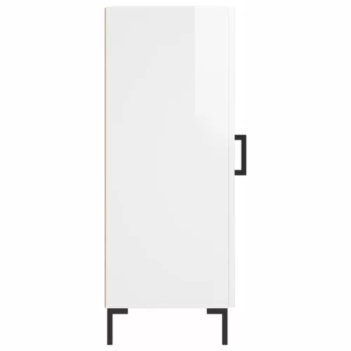  magasfényű fehér szerelt fa tálalószekrény 34,5 x 34 x 90 cm