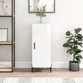    magasfényű fehér szerelt fa tálalószekrény 34,5 x 34 x 90 cm