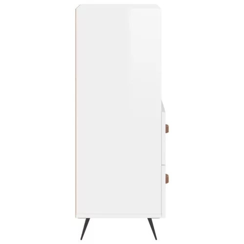  magasfényű fehér szerelt fa tálalószekrény 34,5 x 34 x 90 cm