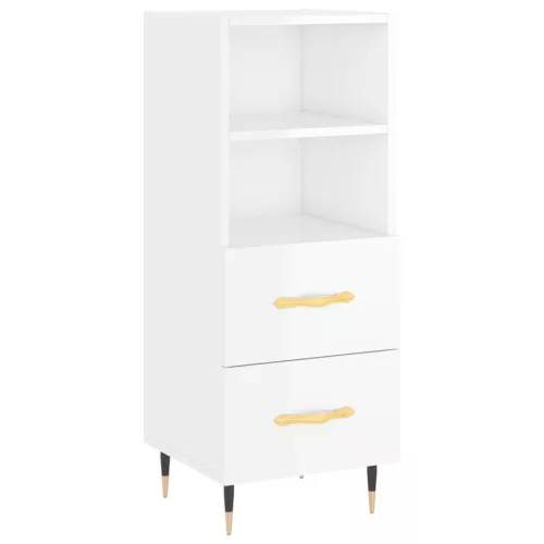  magasfényű fehér szerelt fa tálalószekrény 34,5 x 34 x 90 cm