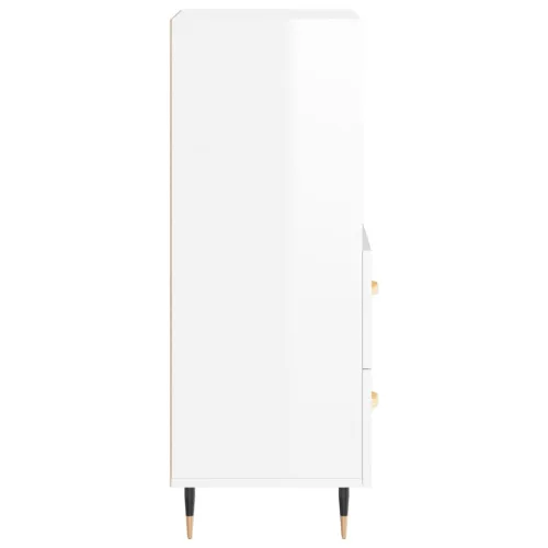  magasfényű fehér szerelt fa tálalószekrény 34,5 x 34 x 90 cm