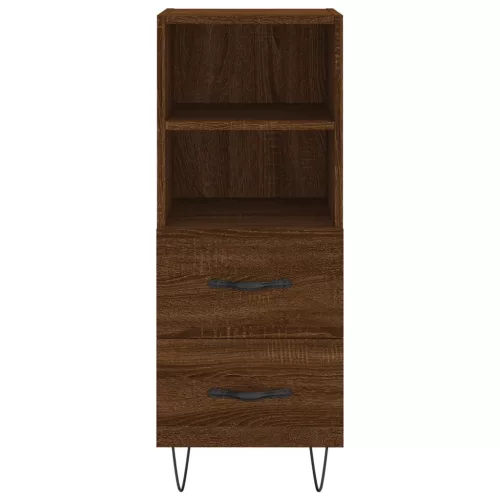  barna tölgy színű szerelt fa tálalószekrény 34,5 x 34 x 90 cm