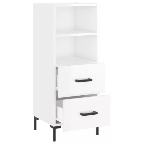  magasfényű fehér szerelt fa tálalószekrény 34,5 x 34 x 90 cm