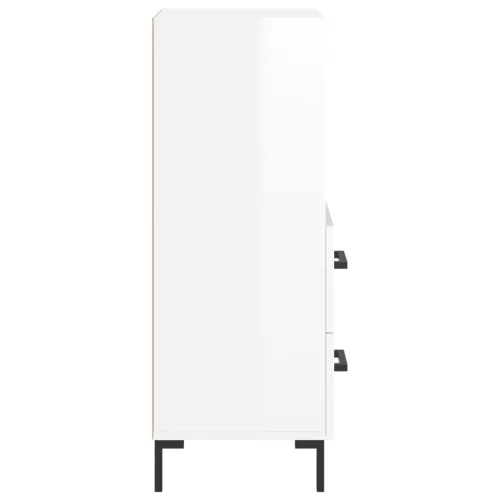  magasfényű fehér szerelt fa tálalószekrény 34,5 x 34 x 90 cm