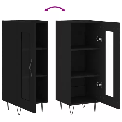  fekete szerelt fa tálalóasztal 34,5 x 34 x 90 cm