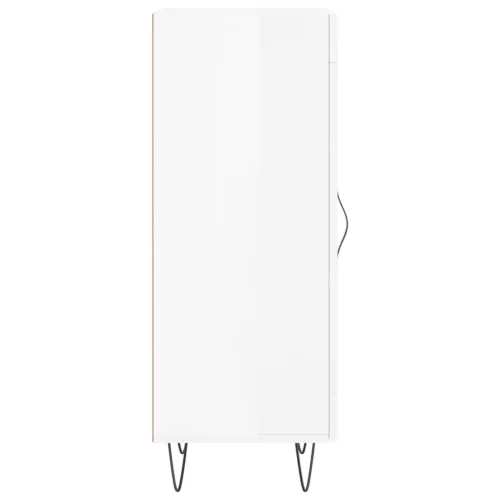  magasfényű fehér szerelt fa tálalószekrény 34,5 x 34 x 90 cm