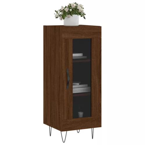  barna tölgy színű szerelt fa tálalószekrény 34,5 x 34 x 90 cm