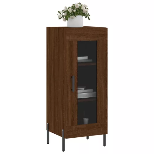  barna tölgy színű szerelt fa tálalószekrény 34,5 x 34 x 90 cm