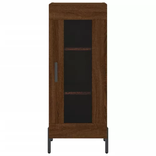  barna tölgy színű szerelt fa tálalószekrény 34,5 x 34 x 90 cm