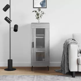    szürke sonoma színű szerelt fa tálalószekrény 34,5 x 34 x 90 cm