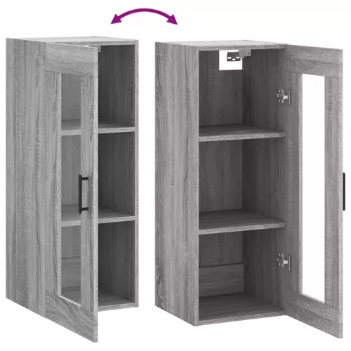  szürke sonoma színű fali szekrény 34,5 x 34 x 90 cm