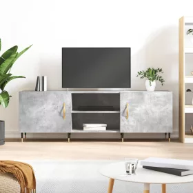  betonszürke szerelt fa TV-szekrény 150 x 30 x 50 cm