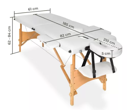 2-zone light pink wooden massage table