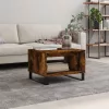  füstös tölgy színű szerelt fa dohányzóasztal 60x50x40 cm